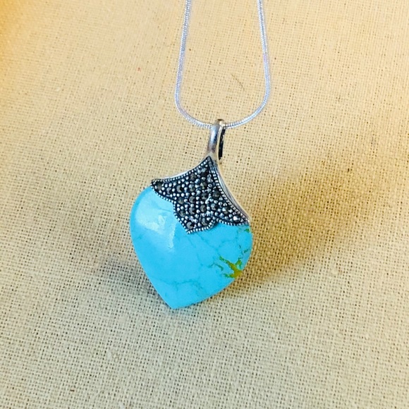 Nela’s Creations Jewelry - Turquoise Necklace. 925 Sterling Silver
